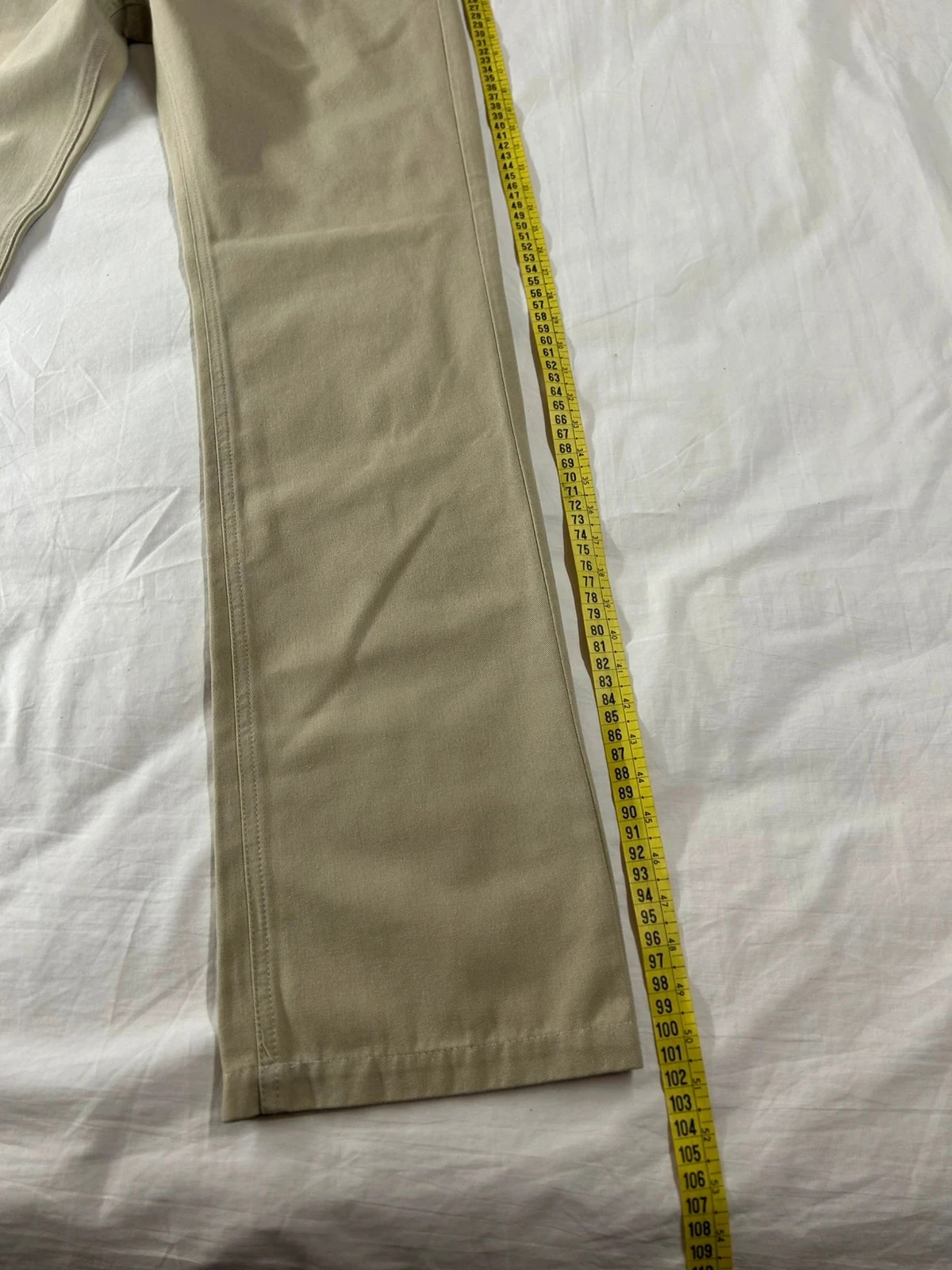 Jeans bege creme justo vintage corte reto – photo 4